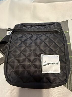 Black Quilted Crossbody Belt Bag